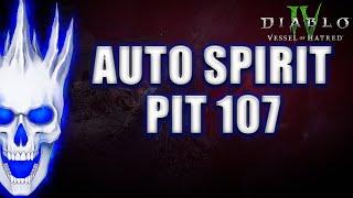 Auto Spirit Necro Pit 107 Clear | Diablo 4 Necromancer Season 6 Build #skulm #diablo4 #necromancer