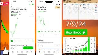 $7,000 Robinhood Portfolio Update | SPY, QQQ, TSLA | 7/10/24 | #robinhood #optionstrading #crypto