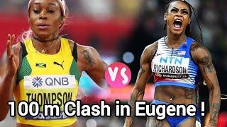 Sha'Carri Richardson vs Elaine Thompson-Herah: 100 m Battle in Dimond league Eugene l