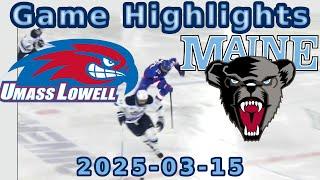 Maine vs UMass Lowell Hockey East Quarterfinals 2025-03-15