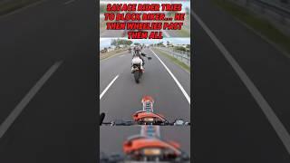 SAVAGE Rider Tries To Block Biker… He Wheelies Past Them All | ​⁠@Laidbak_Luke  #motorcycle #biker