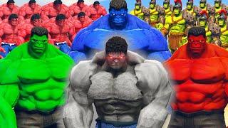 WORLD WAR HULK | RED HULK & BLUE HULK & GREY HULK ARMY - What If Battle Superheroes