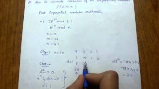 How to calculate a power b modulus n i.e (a ^ b mod n)