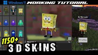 WINODWS 11 [1.20.32+] Minecraft Bedrock 3D skinpack tutorial