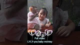The happy little family of baby monkey Lyly