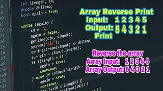 Array Reverse Print | Reverse the Array | C Programming