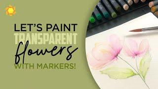 Transparent flower   (Pigment Brush Pens part 2) *GIVEAWAY!