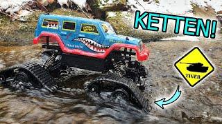 Dieses KETTEN FAHRZEUG kann SCHWIMMEN?! - Carson RC Track Racer im Test