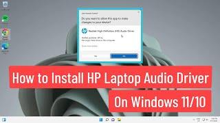 How to Install HP Laptop Audio/Sound Driver On Windows 11/10