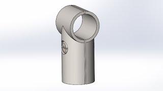 Solidworks. Соединитель для 2-ух перпендикулярных труб