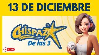 Sorteo CHISPAZO DE LAS TRES Hoy 13 de Diciembre 2024 