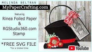 Christmas Treat Bag Rinea Foiled Paper FREE SVG Cricut Crafty Melinda Scan N Cut My Paper Crafting