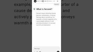 What is fervent?
