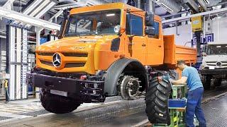 Inside German Factory Building Geländewagen von Hand: Mercedes-Benz Unimog-Fertigungsstraße