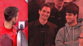 Federer & Alcaraz Reaction When Djokovic Mentions them in his Final Speech - Shanghai 2024