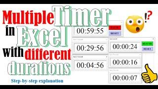 Excel VBA - Multiple timer in Excel with pause, resume and reset buttons