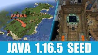 Minecraft Java 1.16.5 Seed: Island village with blacksmith at spawn + 12-eye end portal stronghold