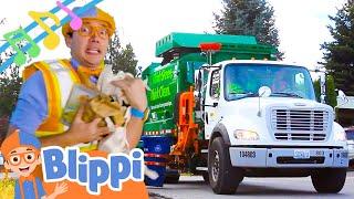 BRAND NEW BLIPPI Garbage Truck Song! Heavy Vehicle Songs for Kids