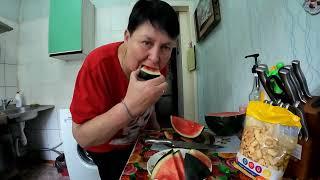 РАСПАКОВКА ТОВАРОВ от ВАЛДБЕРРИС. МУКБАНГ СОЧНЫЙ АРБУЗ.  MUKBANG/EATING/VLOG