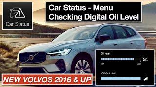 Volvo XC60 2018 onwards - Digital Oil Level - How to check