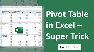 Pivot Table Super Trick in MS Excel | Pivot Table Excel