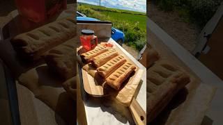 Freshly baked sausage rolls, up the hill. #vanlife #ninja