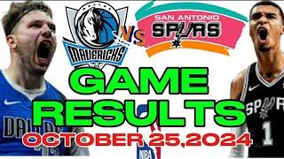 Dalla Mavericks VS San Antonio Spurs Game Results and Players stats | NBA Season 2024- 2025