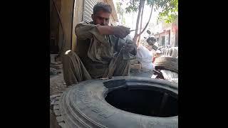 Repairing Damaged Truck Tire With Amazing Skills