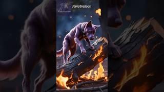 The purple dog looking for a Treasure in the Fire #ai #dog #shorts