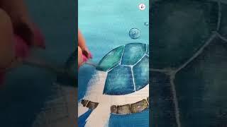 Learn to paint an adorable sea turtle! #learntopaint #paintingtechniques #paintingstyles #painting