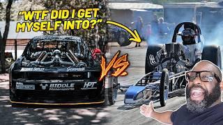 Twin Turbo Demon takes on a DRAGSTER  (Maybe I should sit this one out...)