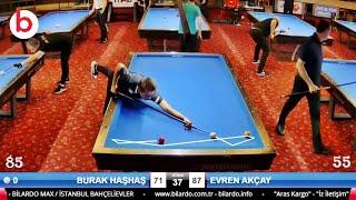 BURAK HAŞHAŞ vs EVREN AKÇAY | 22.BİLARDOMAX BALABAN-THEORY HANDICAP 3 Cushion Billiards LEAGUE