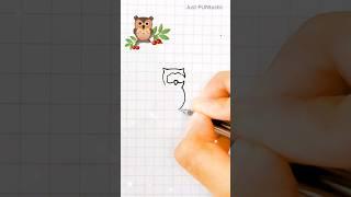  Owl in one stroke ️ Continuous line art | Draw owl easy #shorts #lineart #viralshorts