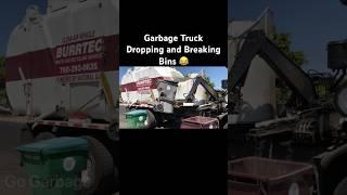 Burrtec Garbage Truck Picks Up Recycling Bins #shortsvideo #garbagetruck #recycle