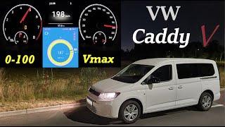 VW Caddy V 1,5 TSI 0-100 & Topspeed Acceleration Dragy GPS