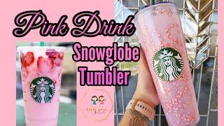 Pink Drink Snow globe Tumbler Tutorial | LilyRoseCraftroom