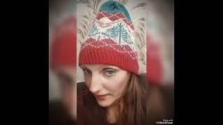 Шапка біні жакардом #knitting #knit #handmade приймаю замовлення #StylishGiraffe