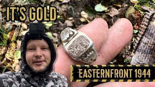 WE FOUND GOLD RING. WORLD WAR 2 SOLDIER RING. WW2 METAL DETECTING.1944. EASTERN FRONT.