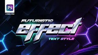 EASY 3D Futuristic Text Effect in Photoshop (FREE TEMPLATE) - Tutorial by EdwardDZN