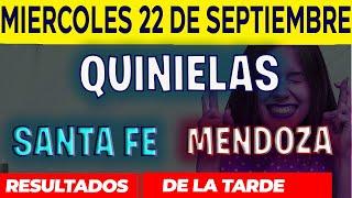 Resultados Quinielas Vespertinas de Santa Fe y Mendoza, Miércoles 22 de Septiembre