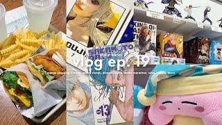 vlog ep. 19: manga shopping + hauls, anime stores, divoom, cafes, anime marathon, what i eat & more!