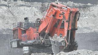 Hitachi Ex 2600 Excavator Loading on Caterpillar & komatsu Truck