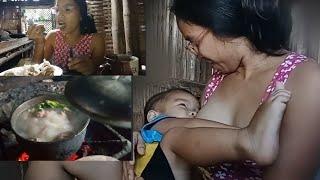 BISAYA MANOK PARA SA LUNCH NAMIN+BREASTFEEDING MAMA #breastfeedingvlog