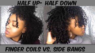 How to Style Bangs on Half Up - Half Down Wash and Go - Natural Hairstyles