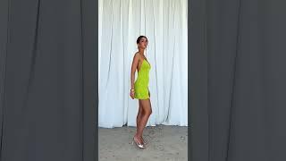 Classy tight green minidress outfit idea: Latest Trending Style #fashion #style #shorts