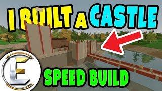 Building an Epic Castle with a moat in Unturned | Construction RP - Speed Building