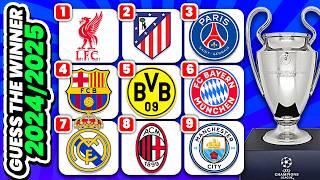 GUESS WHO IS THE WINNER OF THE UEFA CHAMPIONS LEAGUE | QUIZ FOOTBALL TRIVIA 2024