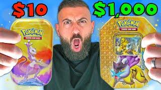 $10 Vs $1,000 Pokemon Tin