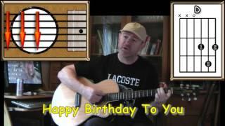 Happy Birthday To You - Acoustic Guitar Lesson - (easy)