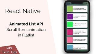 React Native: Animated List API | Scroll Item Animation FlatList